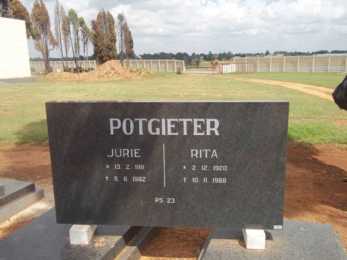 POTGIETER Jurie 1911-1982 &amp; Rita 1920-1988