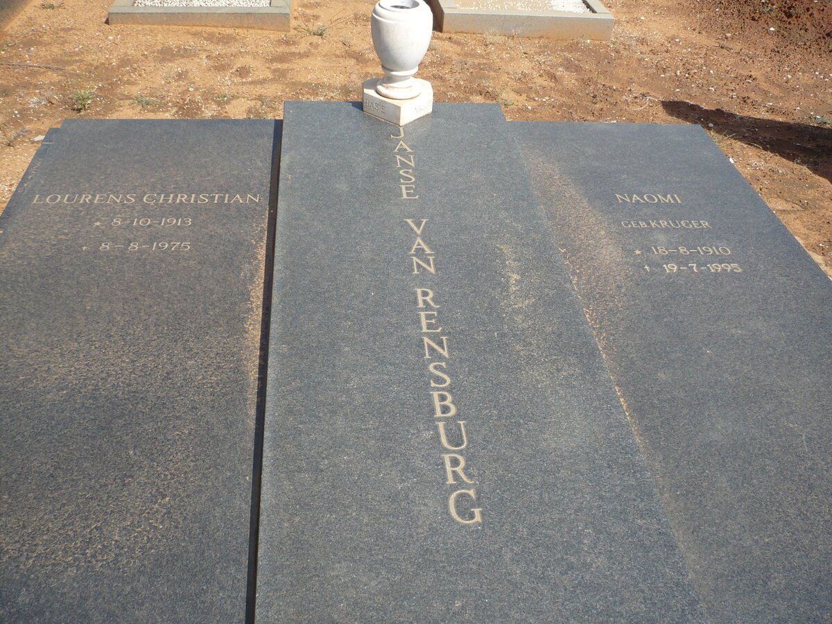RENSBURG Lourens Christian, Janse van 1913-1975 &amp; Naomi KRUGER 1910-1995