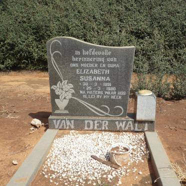 WALT Elizabeth Susanna, van der 1891-1980