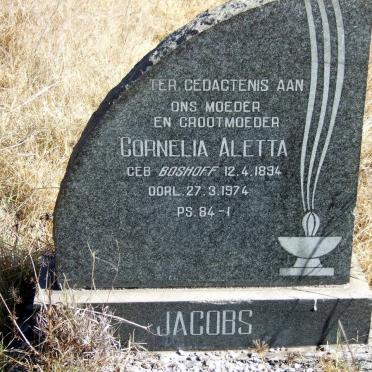 JACOBS Cornelia Aletta nee BOSHOFF 1894-1974