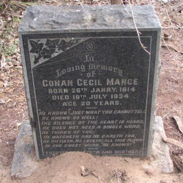 MANCE Conan Cecil 1914-1934