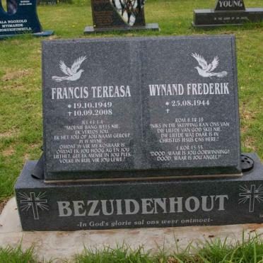 BEZUIDENHOUT Wynand Frederik 1944- &amp; Francis Tereasa 1949-2008