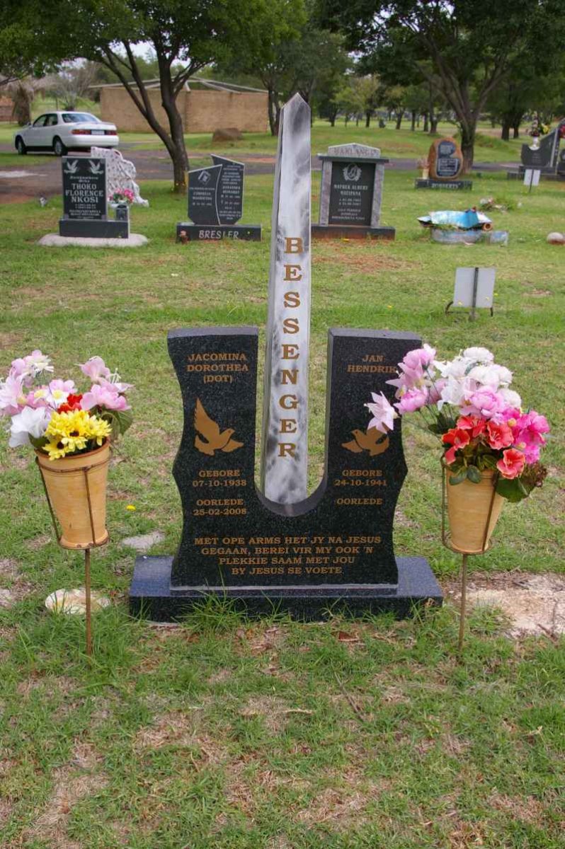 BESSENGER Jan Hendrik 1941- &amp; Jacomina Dorothea 1938-2008