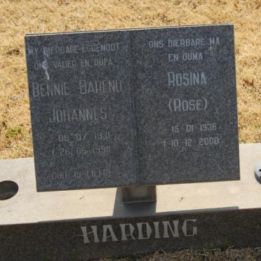 HARDING Bennie Barend Johannes 1931-1990 &amp; Rosina 1936-2000
