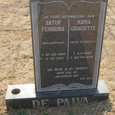 PALVA Arthur Ferreira, de 1920-2003 &amp; Maria Graciette 1926-2001