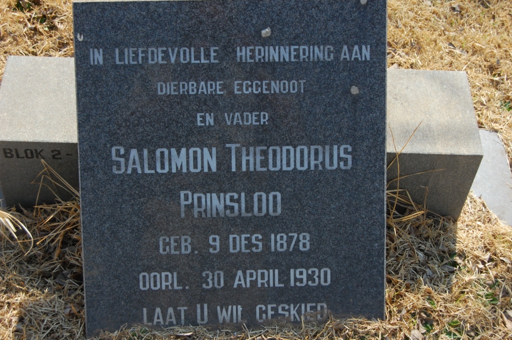 PRINSLOO Salomon Theodorus 1878-1930