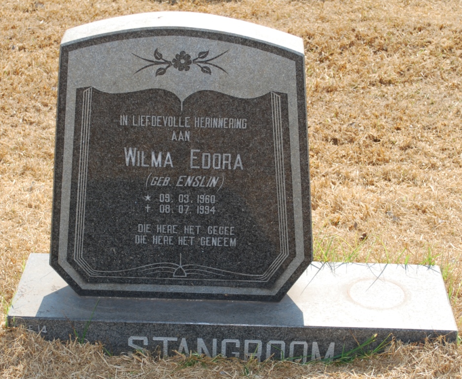 STANGROOM Wilma Edora nee ENSLIN 1960-1994