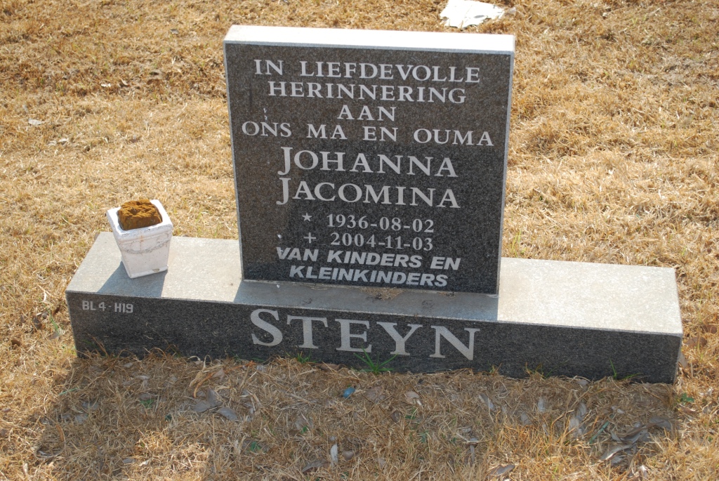 STEYN Johanna Jacomina 1936-2004