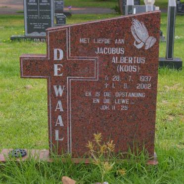 WAAL Jacobus Albertus, de 1937-2002