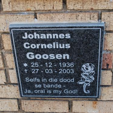 GOOSEN Johannes Cornelius 1936-2003