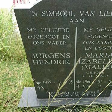 HAYWOOD Jurgens Hendrik 1958- &amp; Maria Izabella V.D.WALT 1960-2005