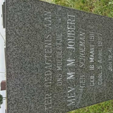 JOUBERT M.M. nee SCHOEMAN 1911-1987