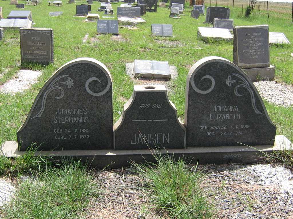 JANSEN Johannes Stephanus 1885-1973 &amp; Johanna Elizabeth BOOYSE 1895-1974