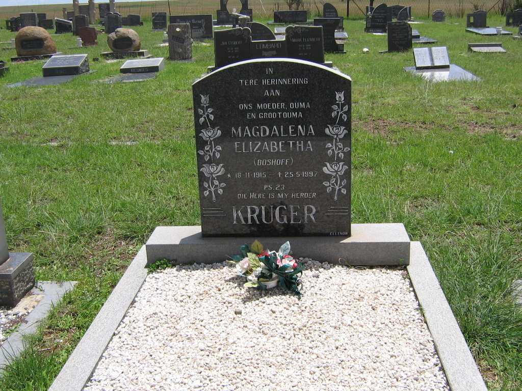 KRUGER Magdalena Elizabeth nee BOSHOFF 1915-1997