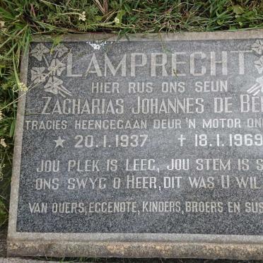 LAMPRECHT Zacharias Johannes de Beer 1937-1969
