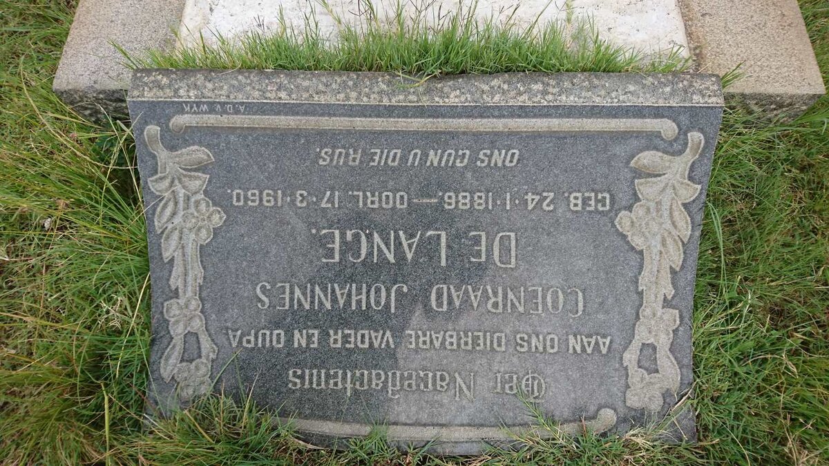 LANGE Coenraad Johannes, de 1886-1960