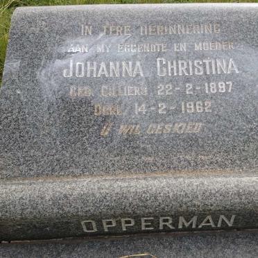 OPPERMAN Johanna Christina nee CILLIERS 1897-1962