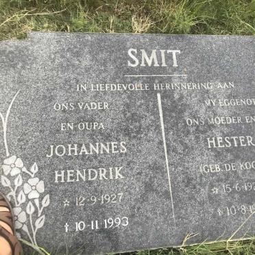 SMIT Johannes Hendrik 1927-1993 &amp; Hester M. DE KOCK 1927-1986