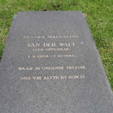WALT Susara Magdalena, van der nee OPPERMAN 1908-1986