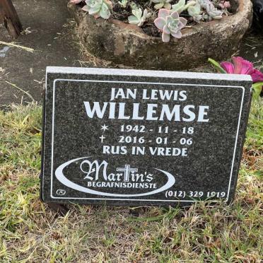 WILLEMSE Jan Lewis 1942-2016