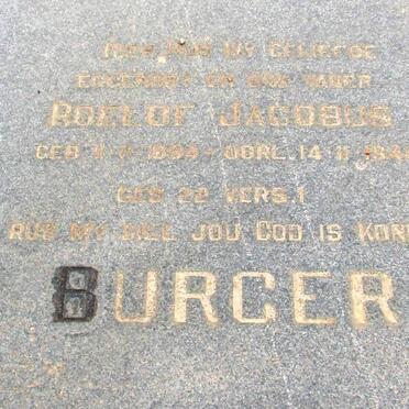 BURGER Roelof Jacobus 1884-1944