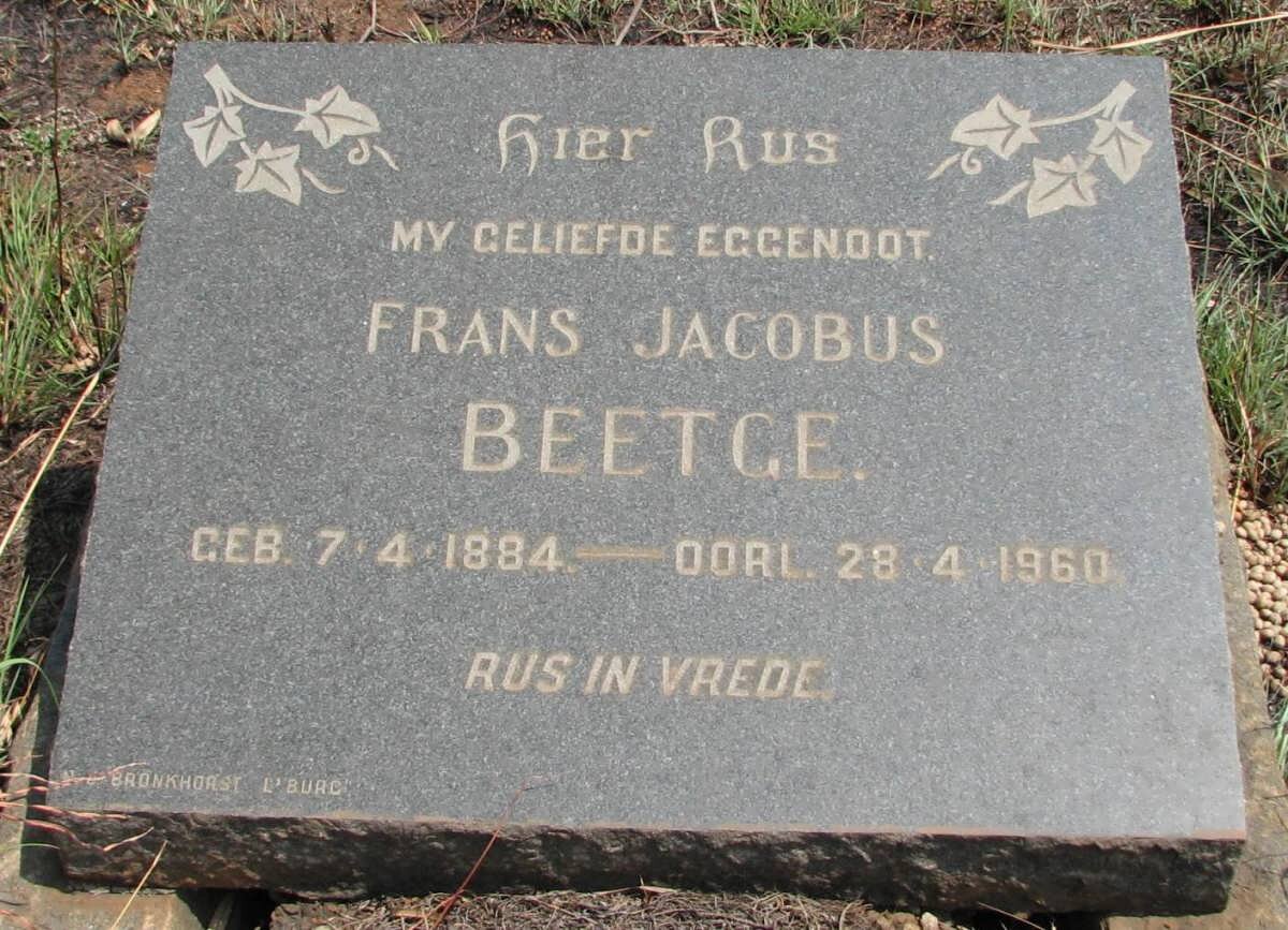 BEETGE Frans Jacobus 1884-1960