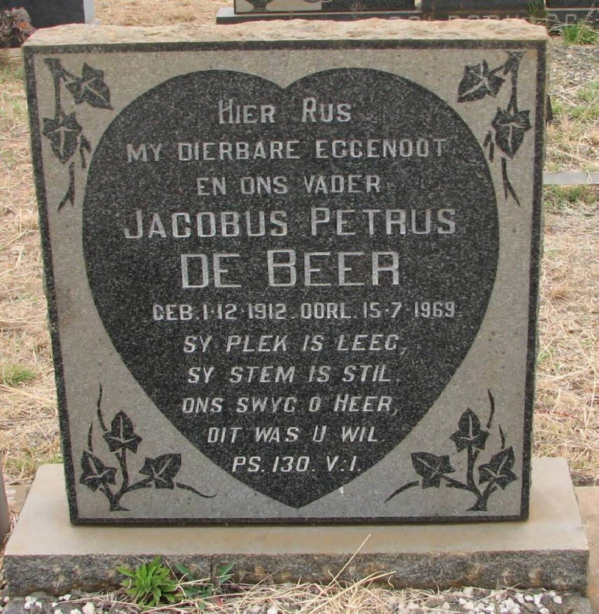 BEER Jacobus Petrus, de 1912-1969