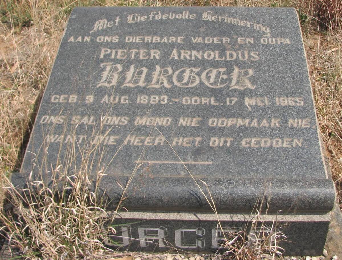BURGER Pieter Arnoldus 1883-1965