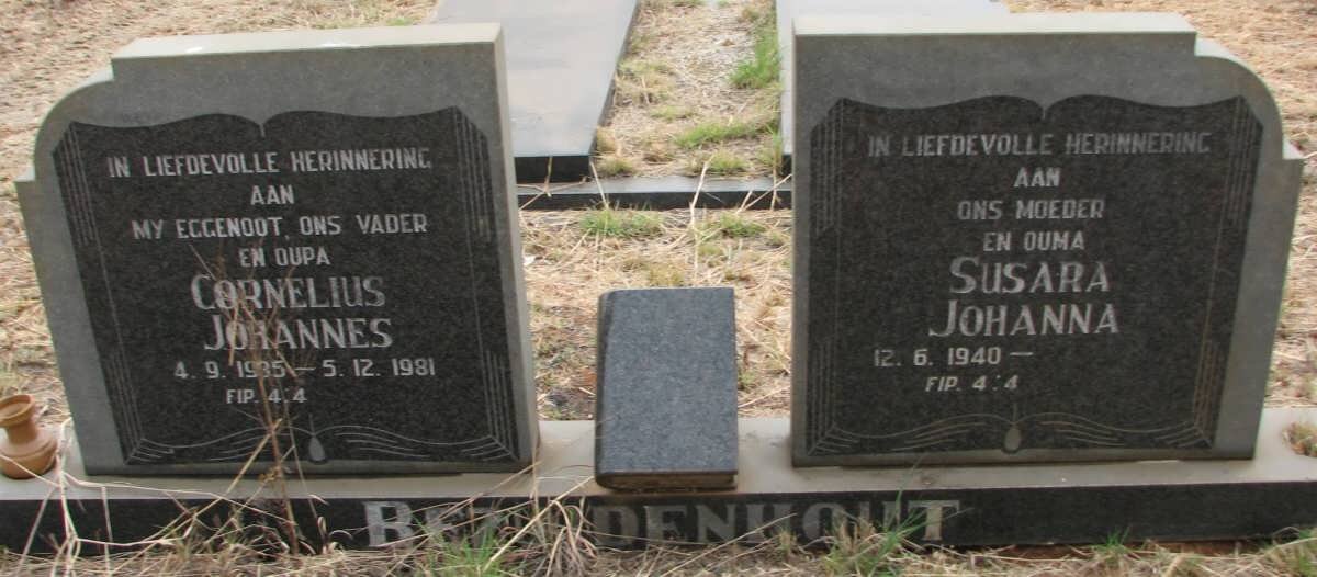 BEZUIDENHOUT Cornelius Johannes 1935-1981 &amp; Susara Johanna 1940-