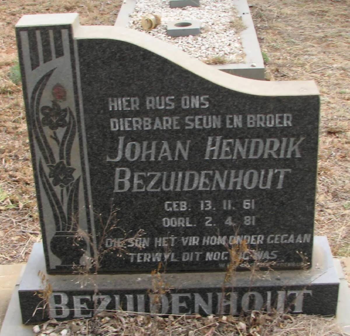 BEZUIDENHOUT Johan Hendrik 1961-1981