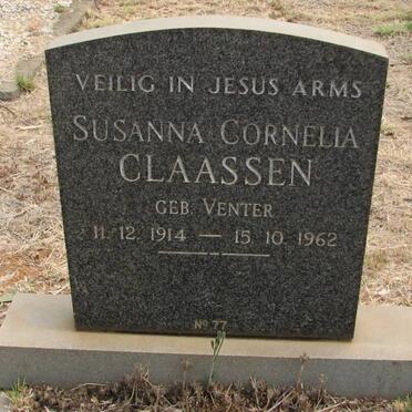 CLAASSEN Susanna Cornelia nee VENTER 1914-1962