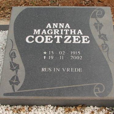COETZEE Anna Magritha 1915-2002