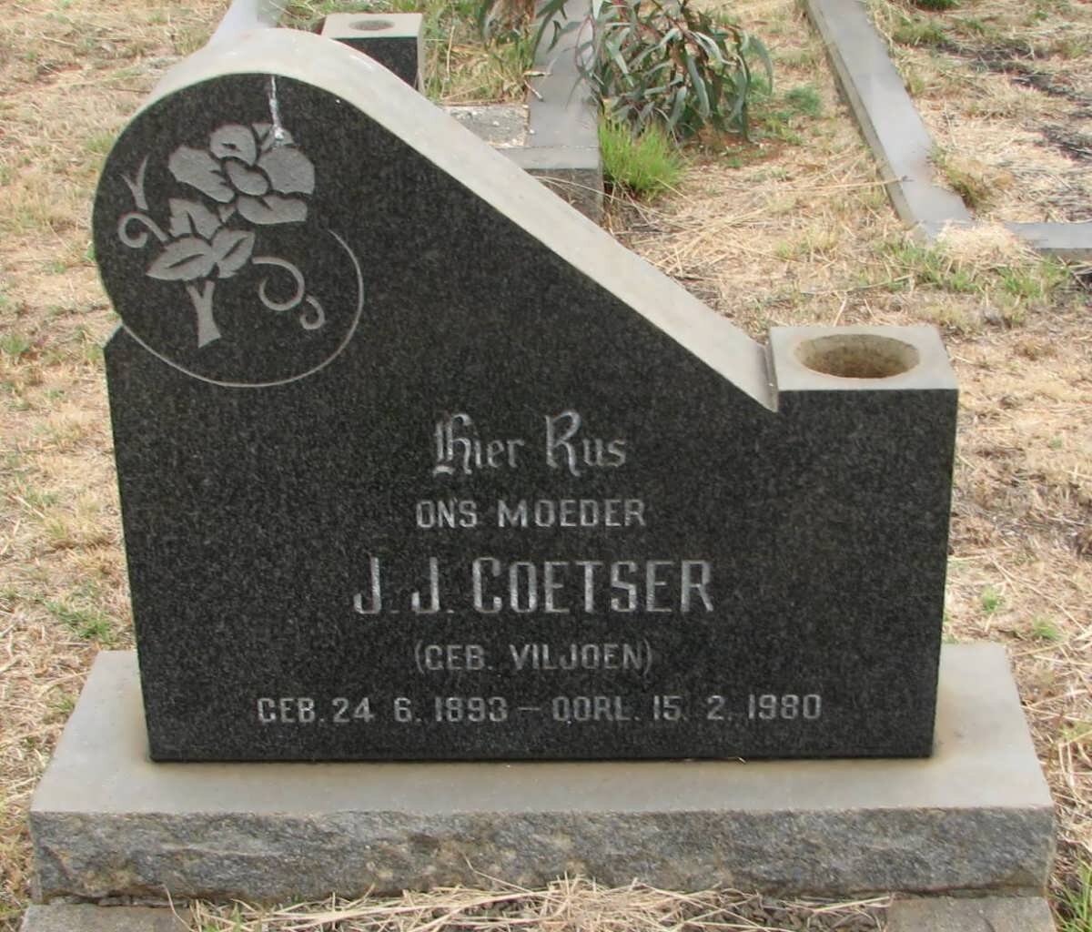 COETSER J.J. nee VILJOEN 1893-1980