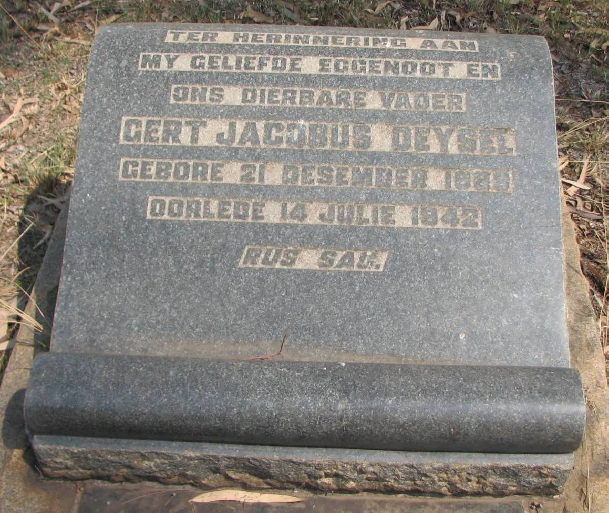 DEYSEL Gert Jacobus 1888-1942