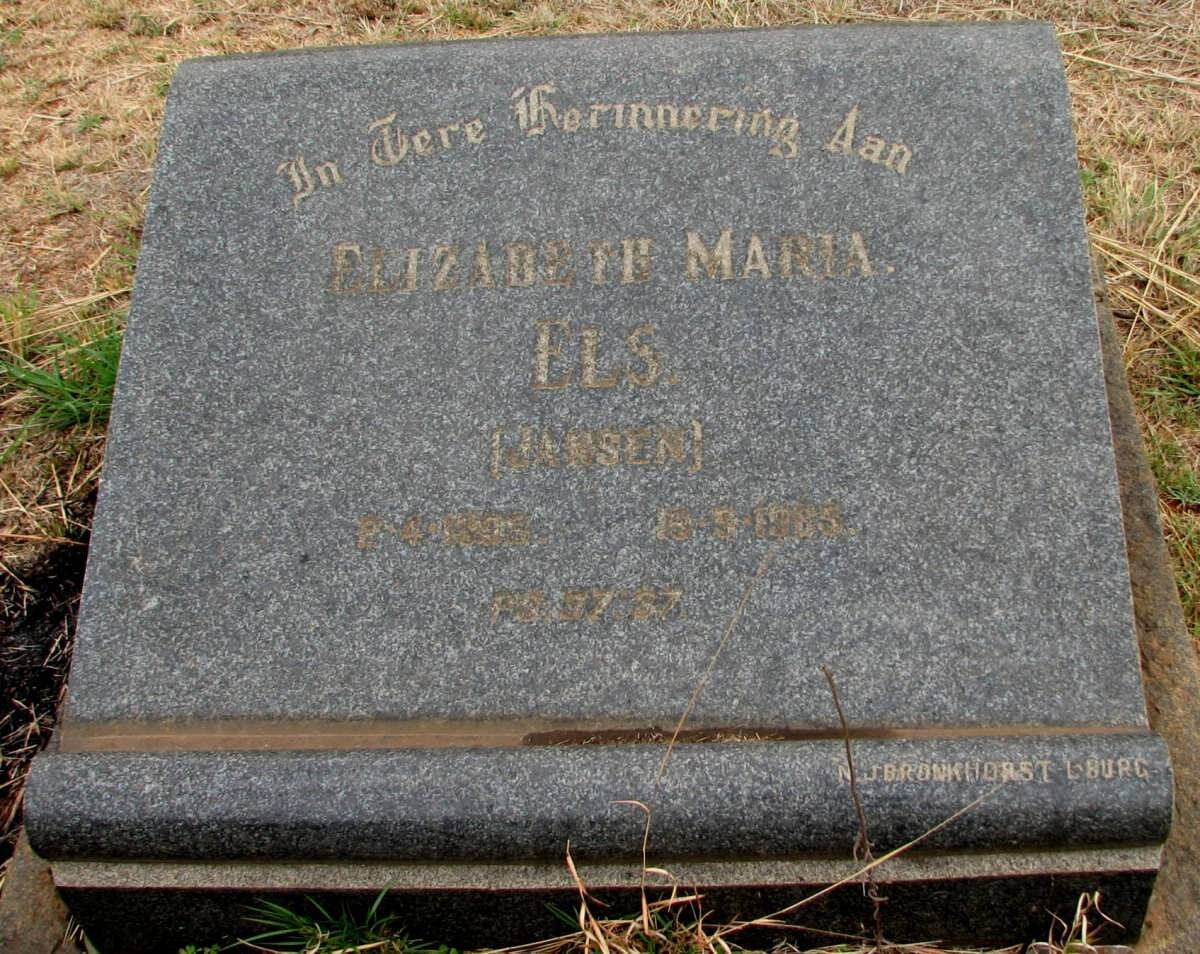 ELS Elizabeth Maria nee JANSEN 1898-1985