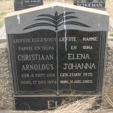 ELS Christiaan Arnoldus 1919-1974 &amp; Elena Johanna 1915-2005