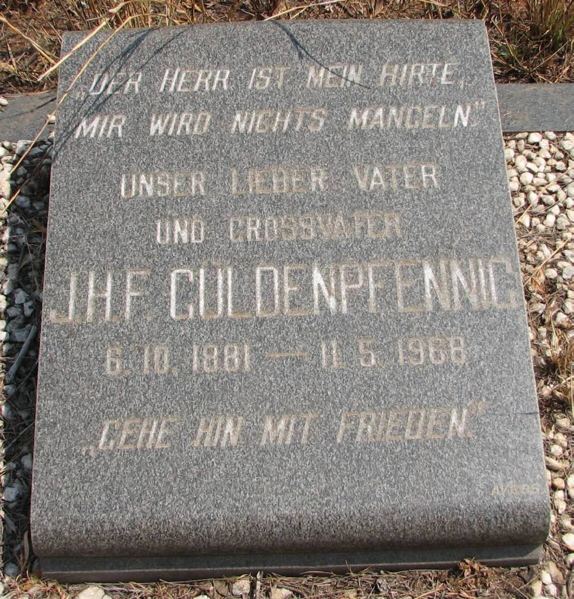 GULDENPFENNIG J.H.F. 1881-1968