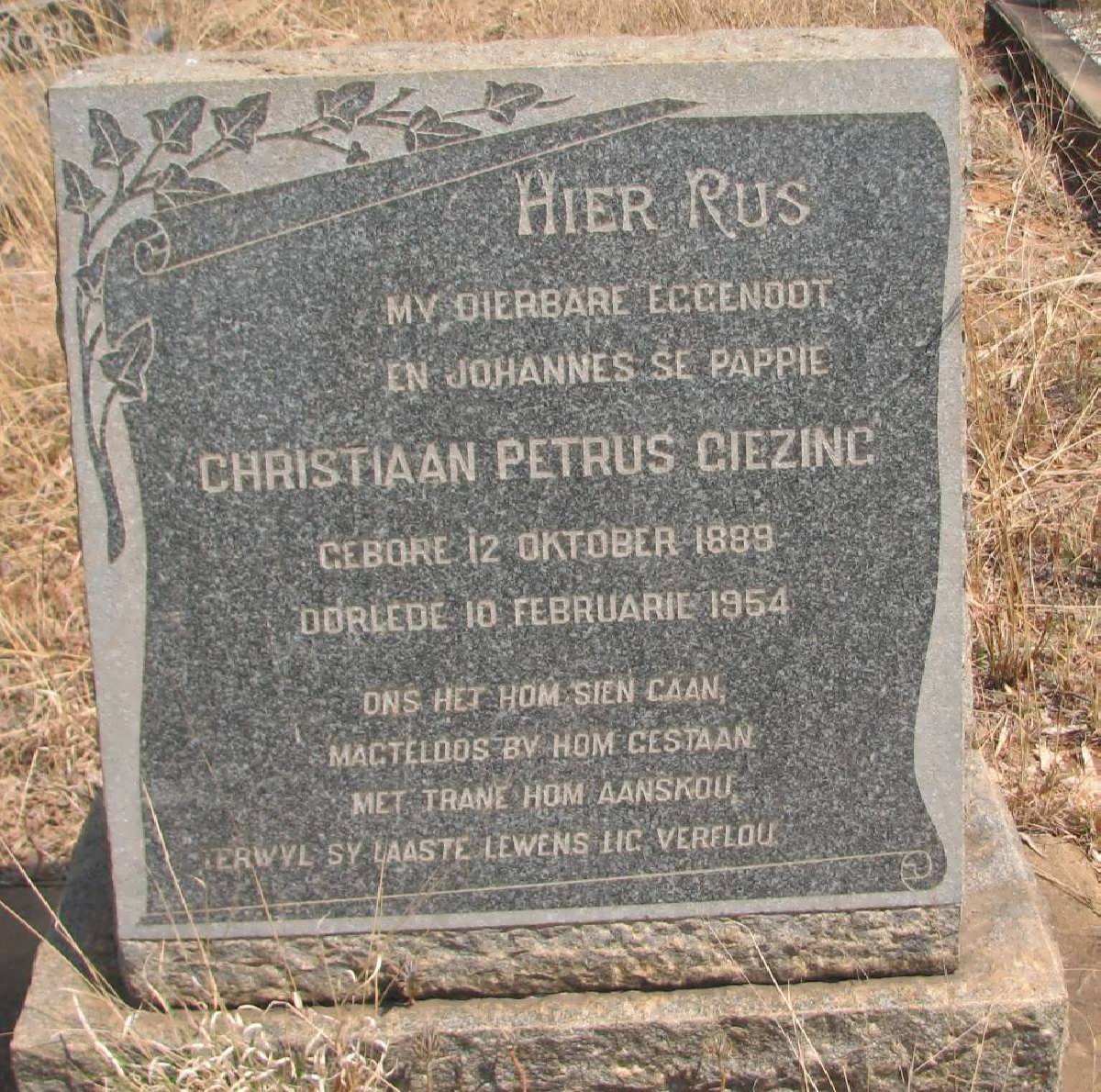 GIEZING Christiaan Petrus 1889-1954