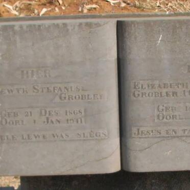 GROBLER Lodewyk Stefanus 1868-1941 &amp; Elizabeth Johanna GROBLER