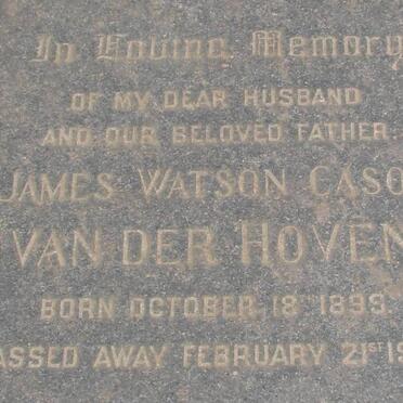 HOVEN James Watson Casson, van der 1899-1959