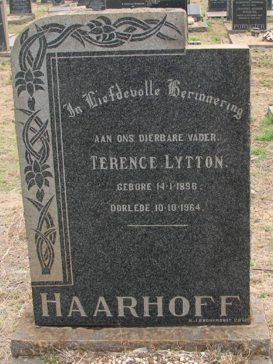 HAARHOFF Terence Lytton 1896-1964