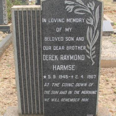 HARMSE Derek Raymond 1945-1967
