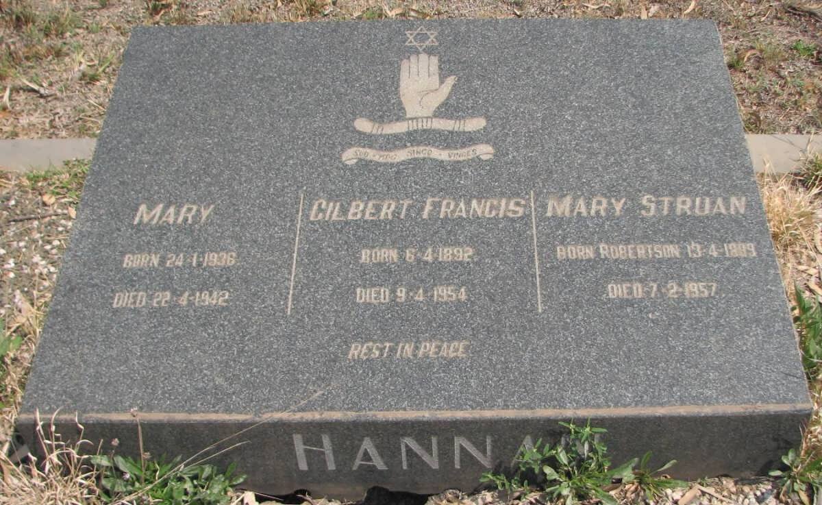 HANNAN Gilbert Francis 1892-1954 &amp; Mary Struan ROBERTSON 1899-1957 :: HANNAN Mary 1936-1942