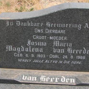 HEERDEN Josina Maria Magdalena, van 1903-1988