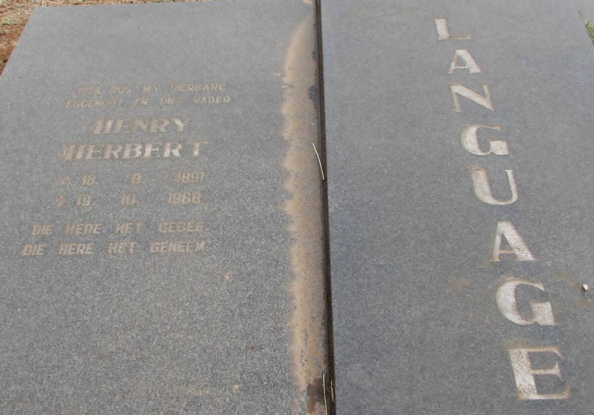 LANGUAGE Henry Herbert 1891-1968