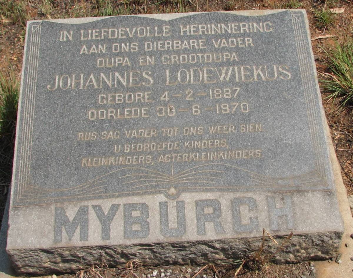 MYBURGH Johannes Lodewiekus 1887-1970