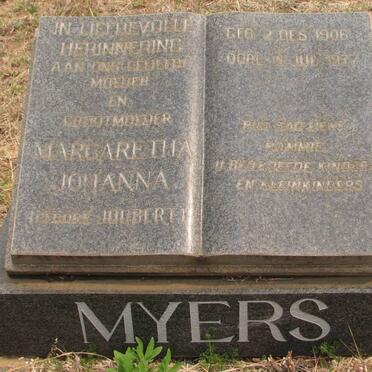 MEYERS Margaretha Johanna nee JOUBERT 1906-19?7