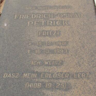 PETRICK Friedrich Oskar 1901-1993