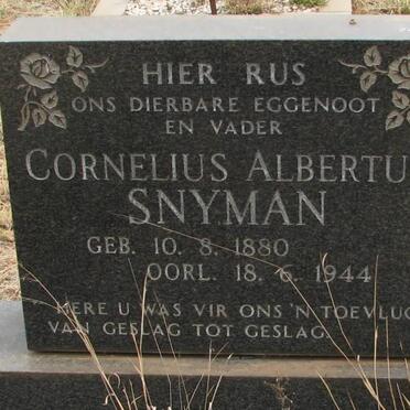 SNYMAN Cornelius Albertus 1880-1944