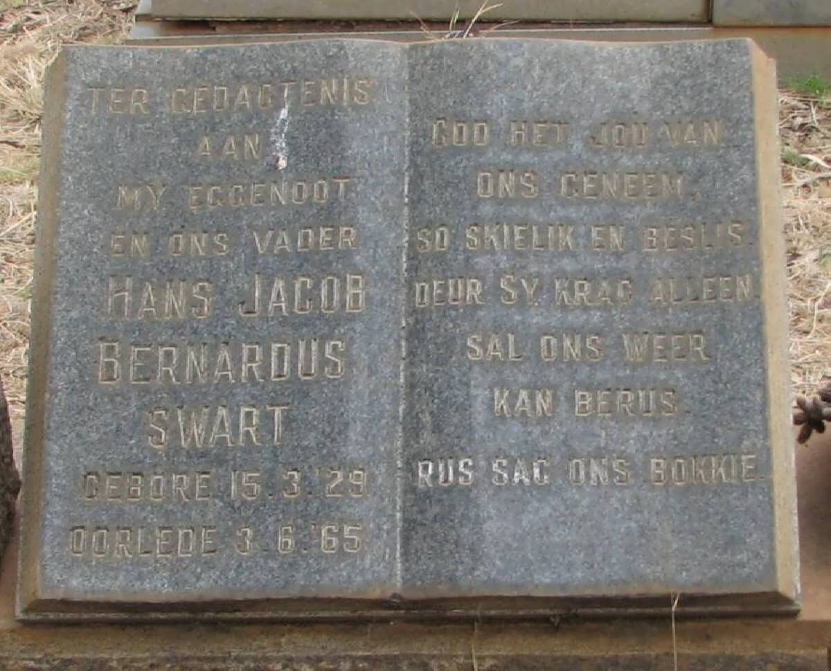 SWART Hans Jacob Bernardus 1929-1965